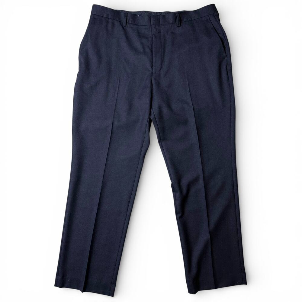 J Crew Thompson Worsted Wool Pants Mens Size 36x30 Blue Classic Fit CF874